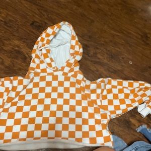 Orang and white jacket